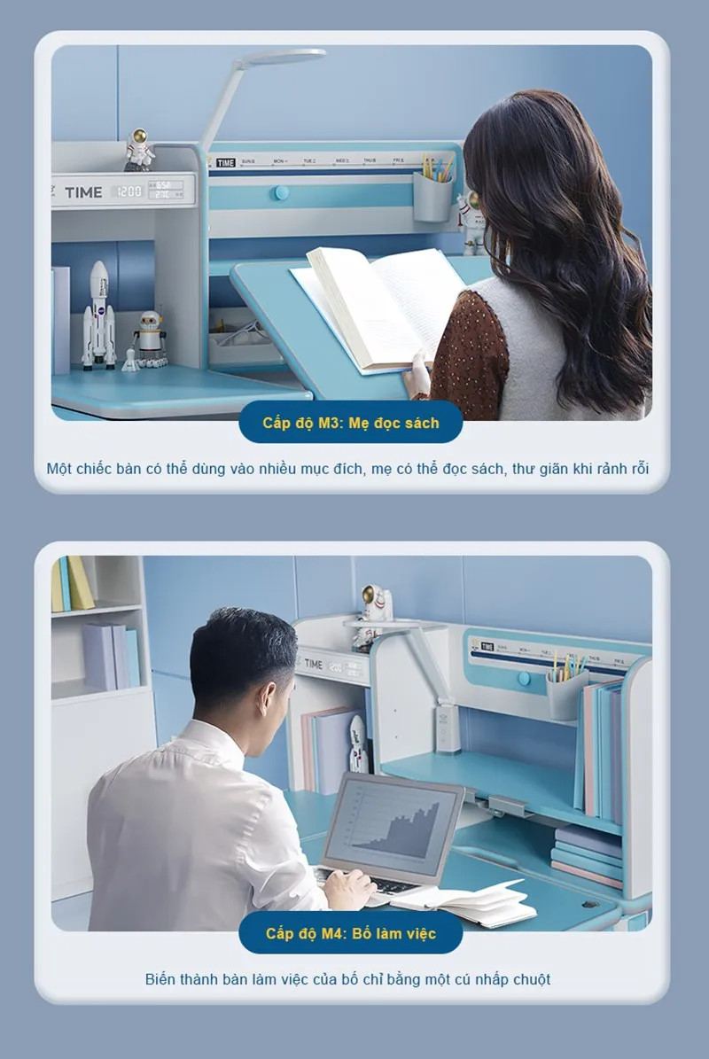 Bàn ghế thông minh phù hợp cho cả gia đình, trường học