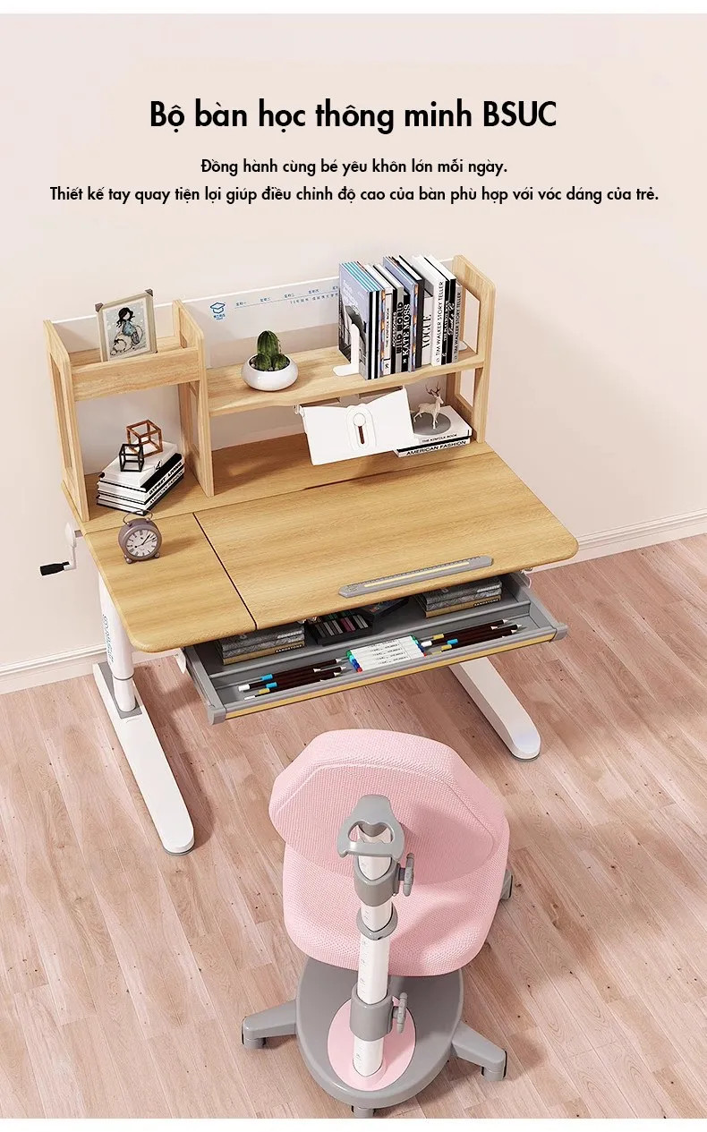 Bàn học BSUC DRZ-10002S có thể điều chỉnh độ cao