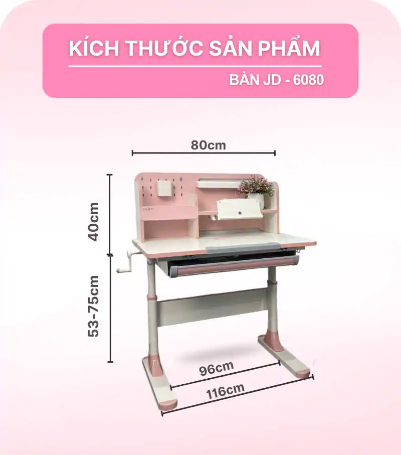 Bàn học thông minh JD-6080 với ngăn chứa đồ rộng rãi