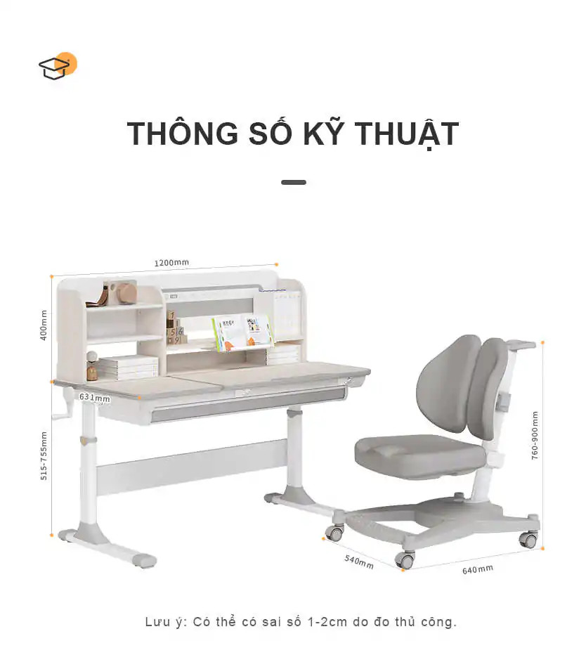 Bàn học YX-12001 và ghế DRY-618: góc nhìn tổng quan