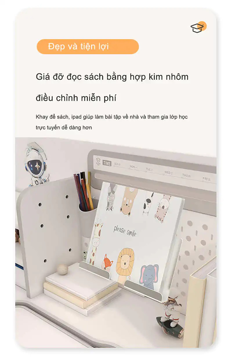 Cận cảnh chất liệu và kết cấu bàn học ST-12001