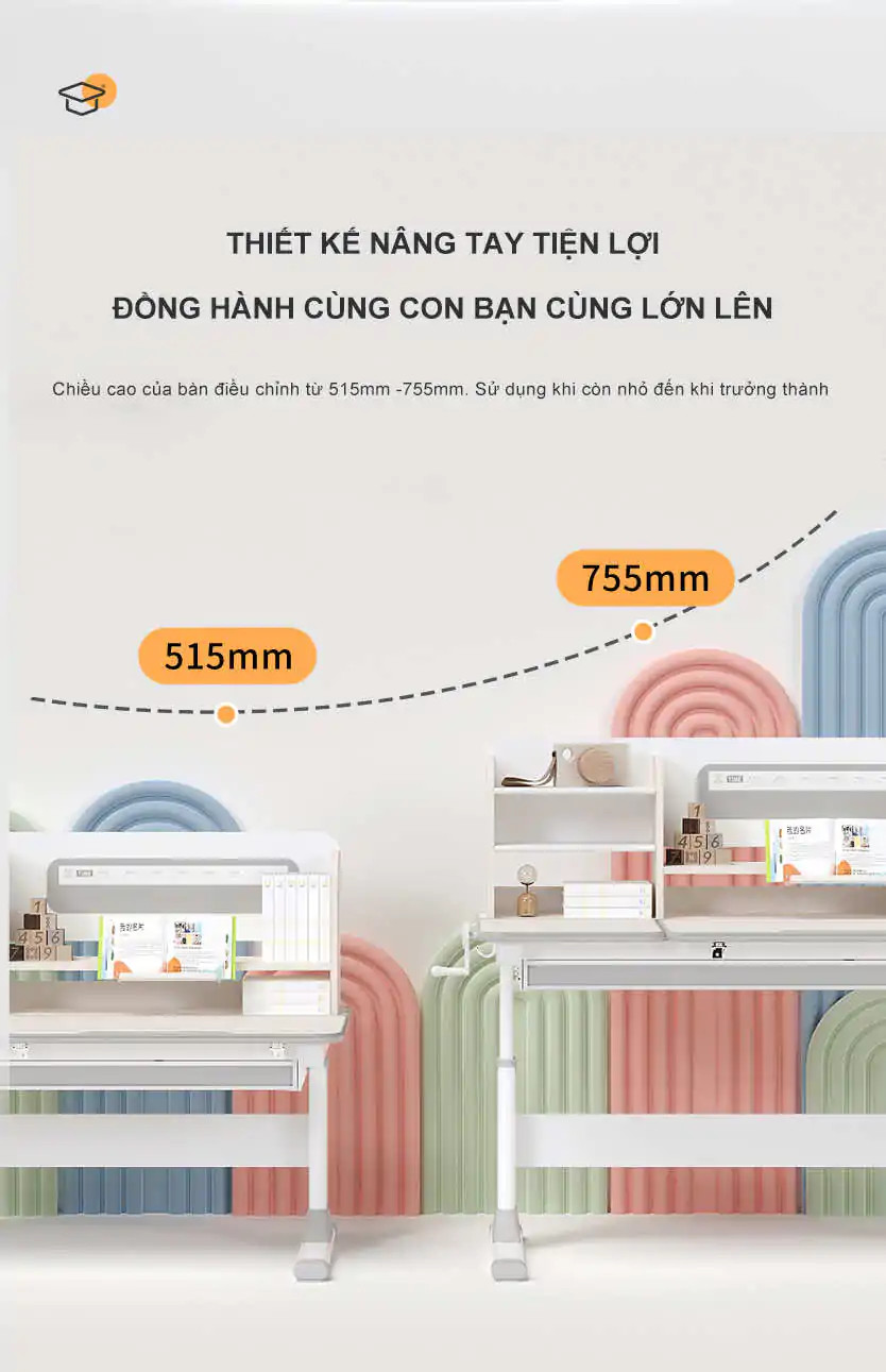 Điều chỉnh độ cao bàn học YX-12001