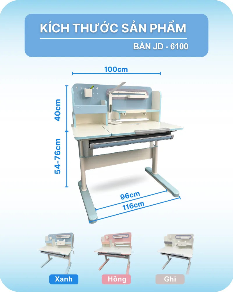 Kích thước bàn học JD-6100