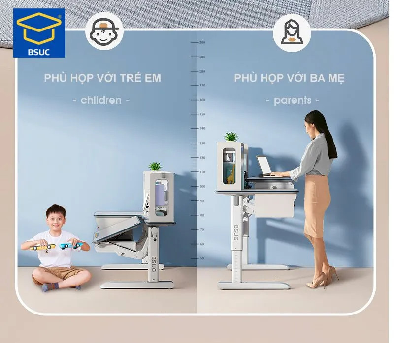 Tìm hiểu các mẫu bàn học chồng gù chống cận BSUC